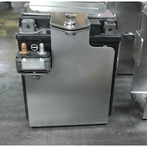Battery box for horseshoe oil tank
