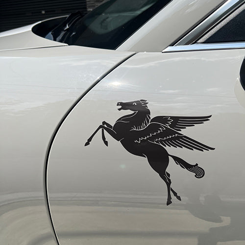 FLAT6HOLIC Racing Pegasus Cut Decal  BLACK