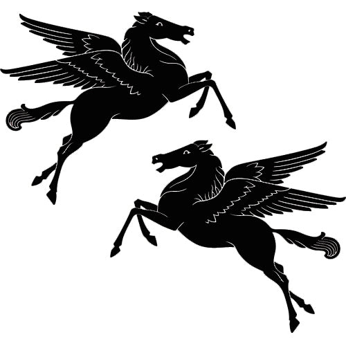 FLAT6HOLIC Racing Pegasus Cut Decal  BLACK