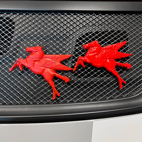 MATTE RED RACING PEGASUS GrillBadge
